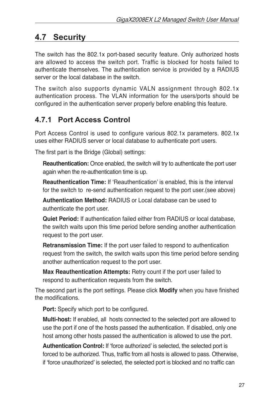 7 security, 1 port access control | Asus GigaX2008EX User Manual | Page 37 / 71