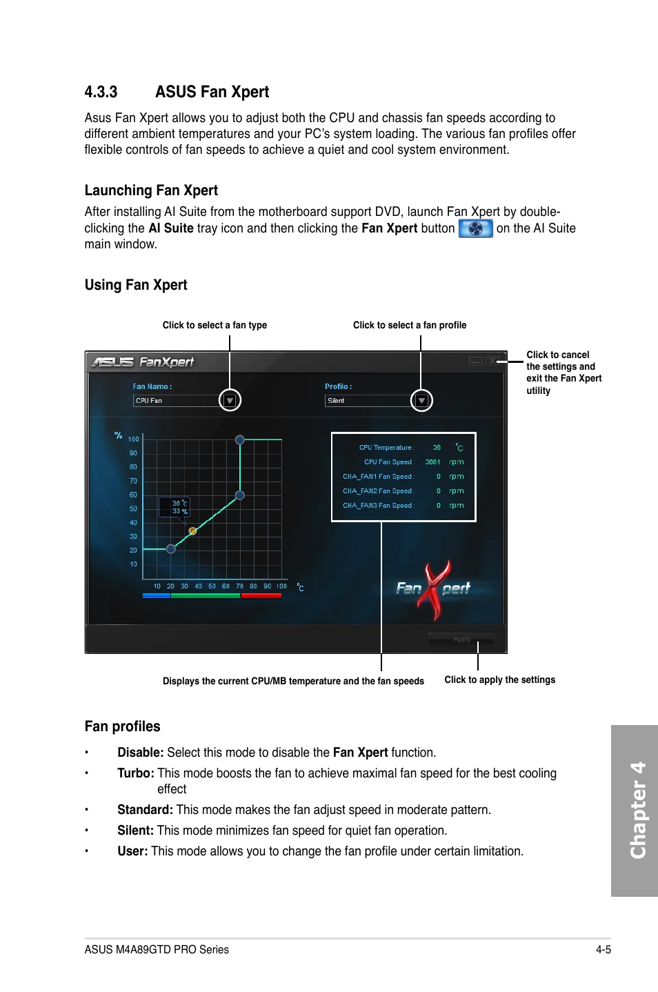 Chapter 4, 3 asus fan xpert | Asus M4A89GTD PRO/USB3 User Manual | Page 105 / 132