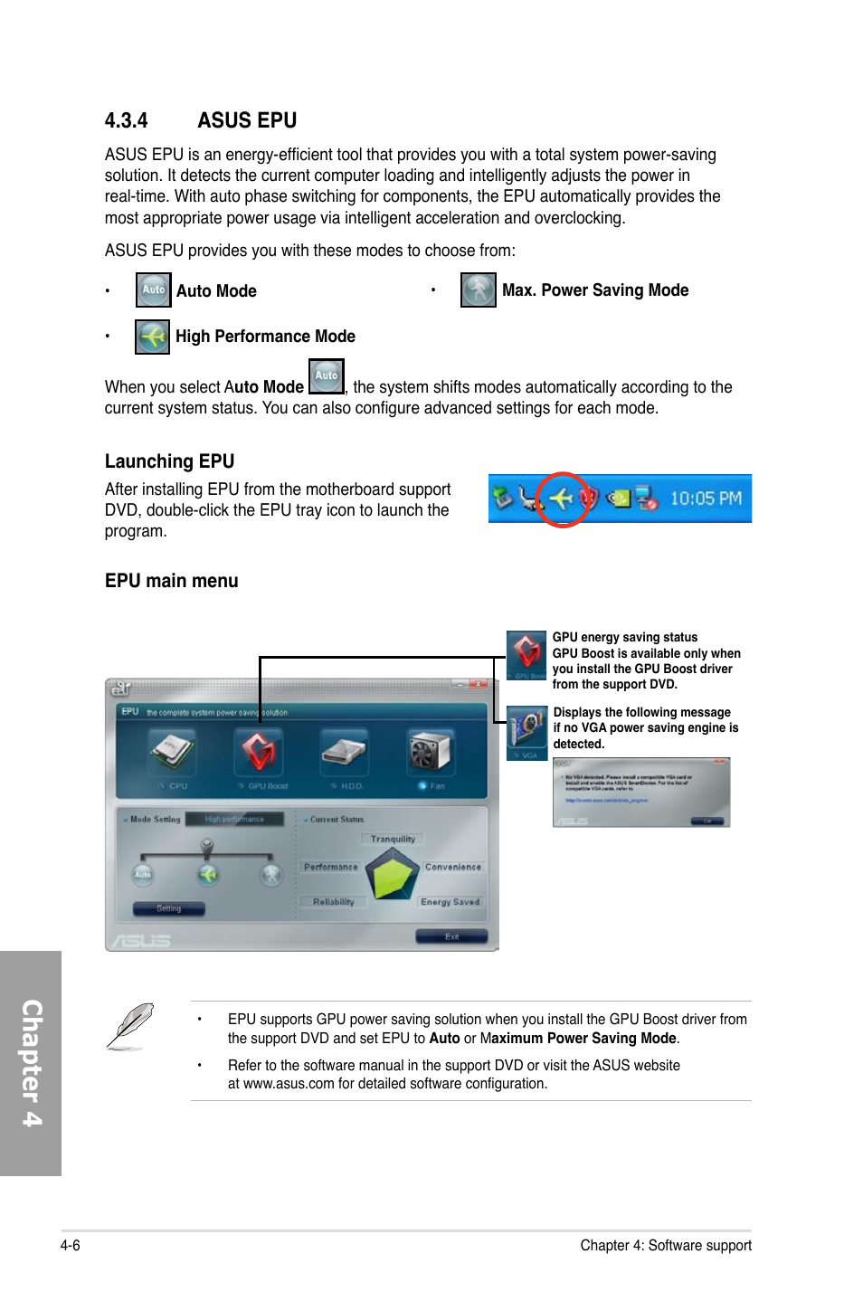 Chapter 4, 4 asus epu | Asus M4A89GTD PRO/USB3 User Manual | Page 106 / 132