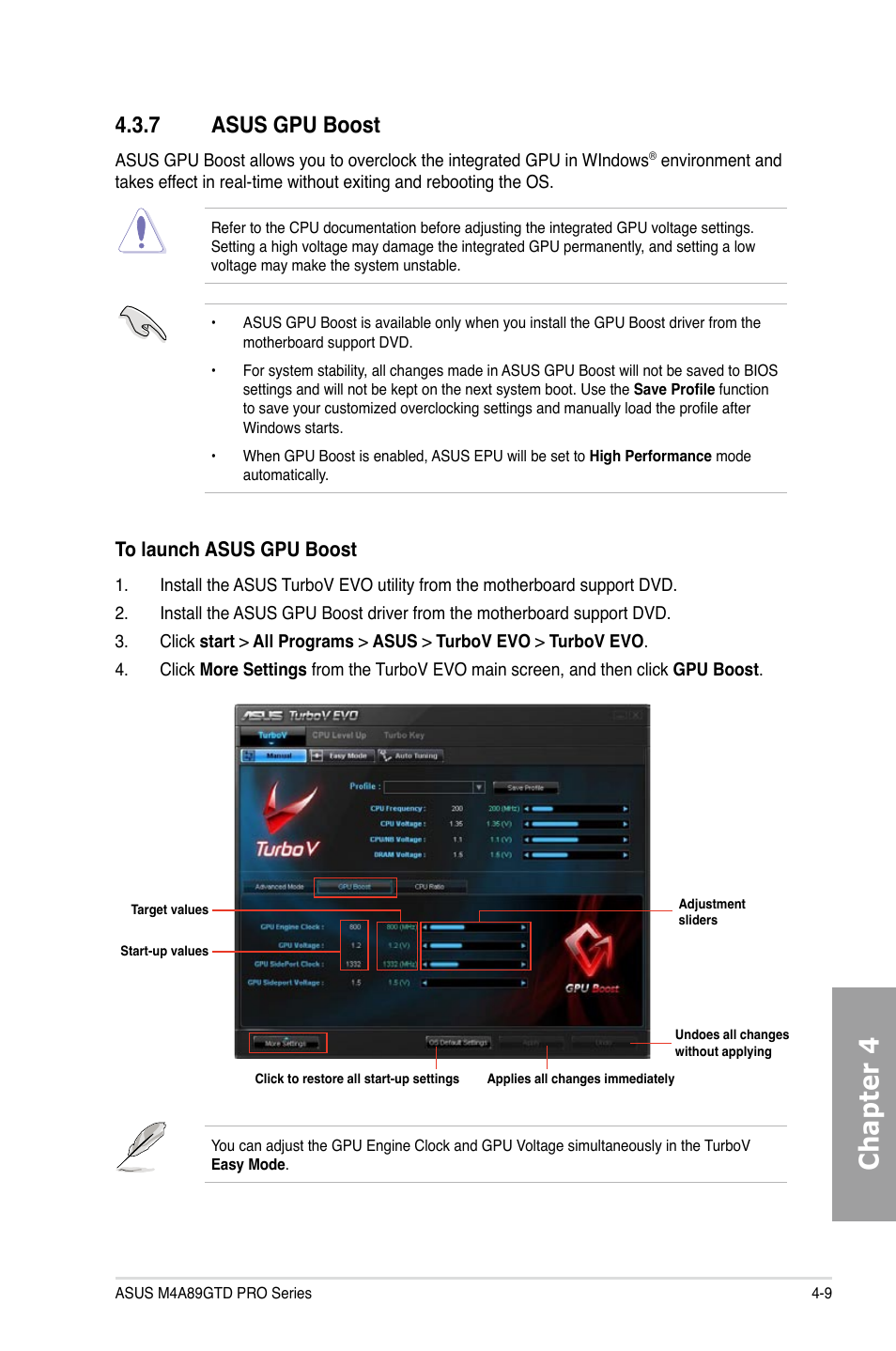 Chapter 4, 7 asus gpu boost | Asus M4A89GTD PRO/USB3 User Manual | Page 109 / 132
