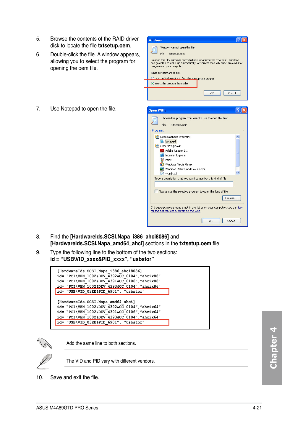 Chapter 4 | Asus M4A89GTD PRO/USB3 User Manual | Page 121 / 132