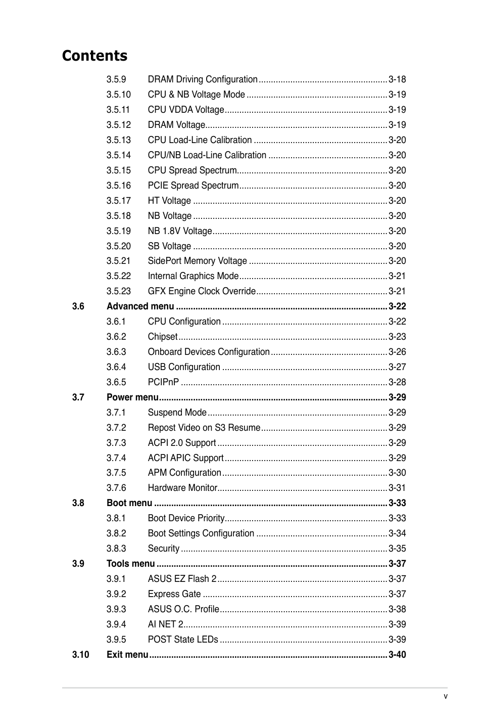 Asus M4A89GTD PRO/USB3 User Manual | Page 5 / 132