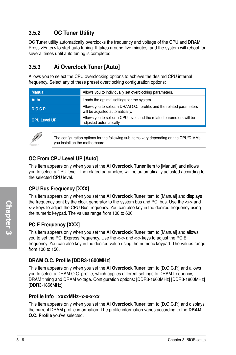 Chapter 3, 3 ai overclock tuner [auto, 2 oc tuner utility | Asus M4A89GTD PRO/USB3 User Manual | Page 76 / 132