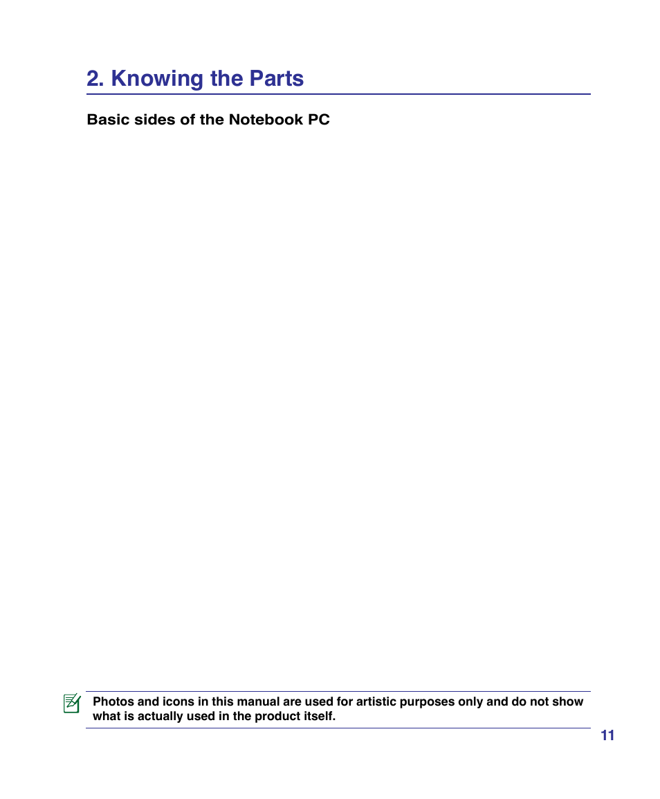 Knowing the parts | Asus X83Vm User Manual | Page 11 / 94