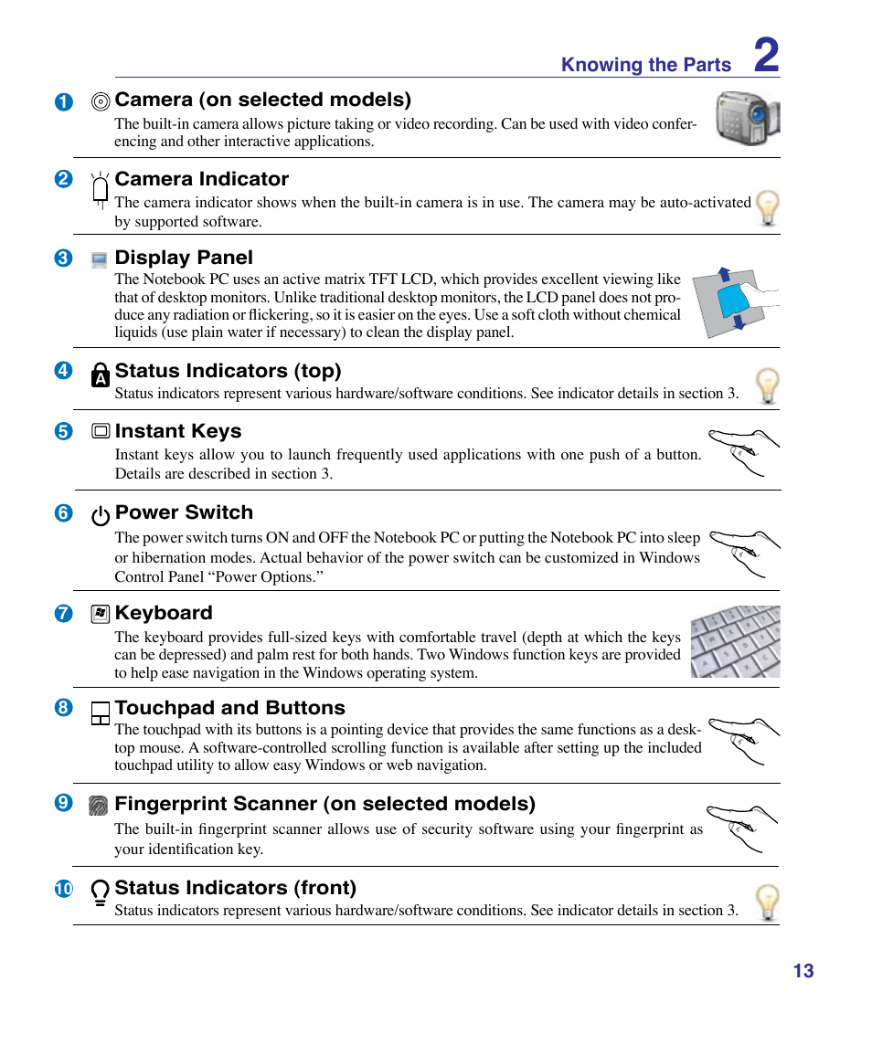 Asus X83Vm User Manual | Page 13 / 94