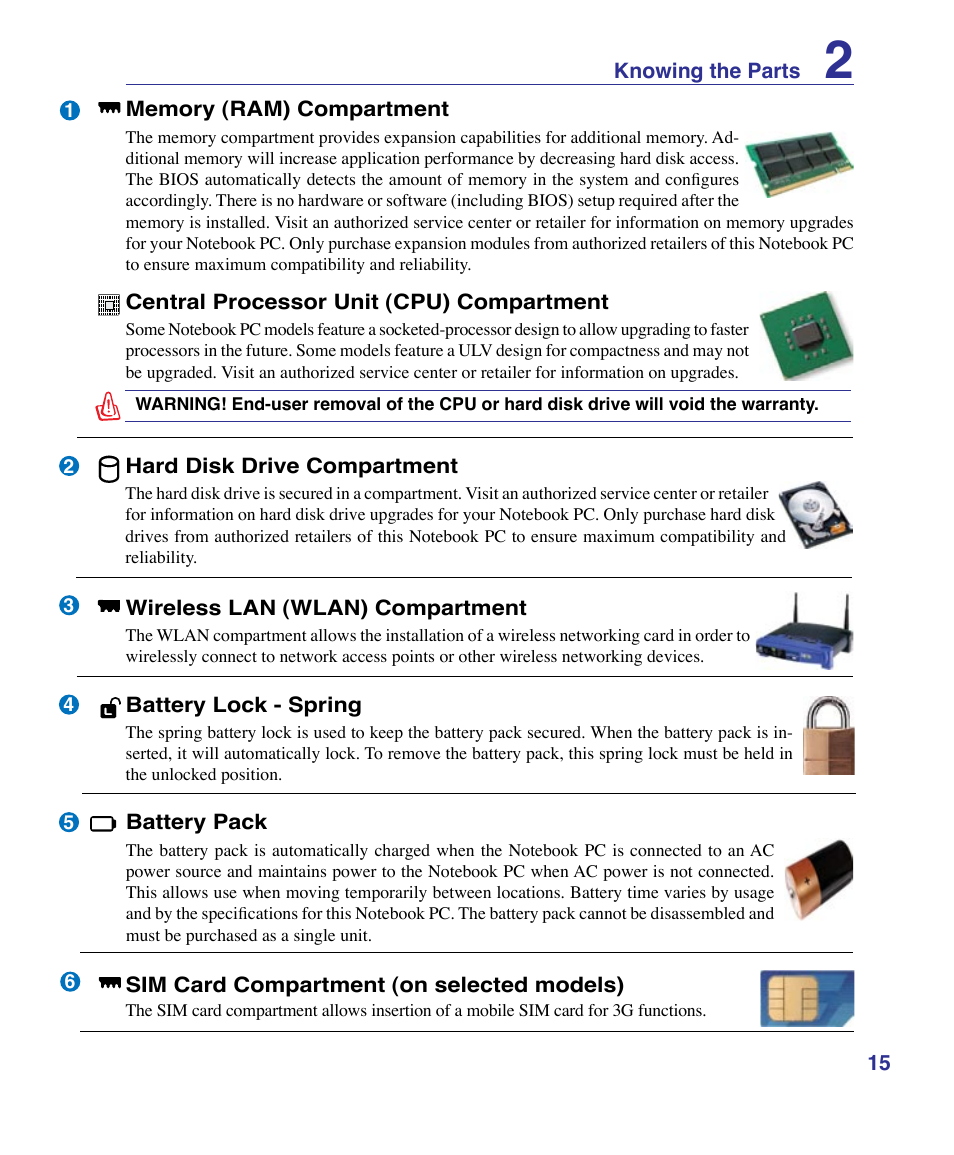 Asus X83Vm User Manual | Page 15 / 94