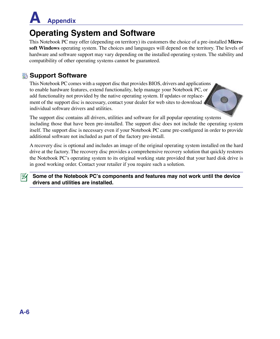 Operating system and software | Asus X83Vm User Manual | Page 66 / 94