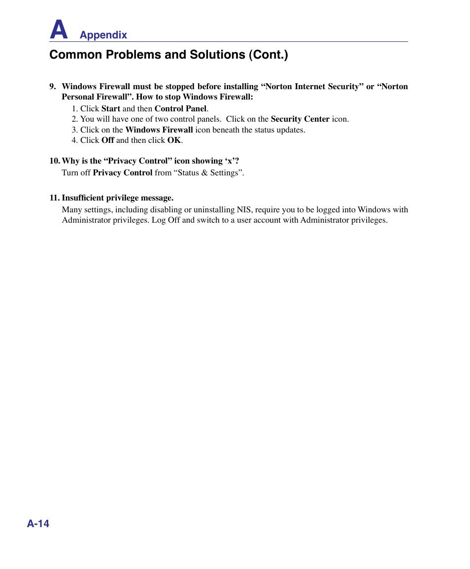 Common problems and solutions (cont.) | Asus X83Vm User Manual | Page 74 / 94