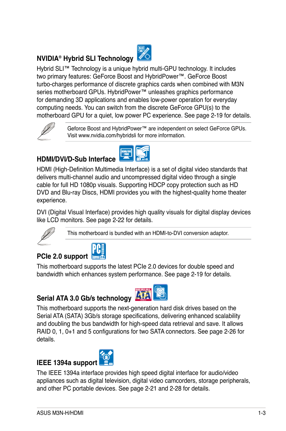 Asus M3N-H HDMI User Manual | Page 19 / 152