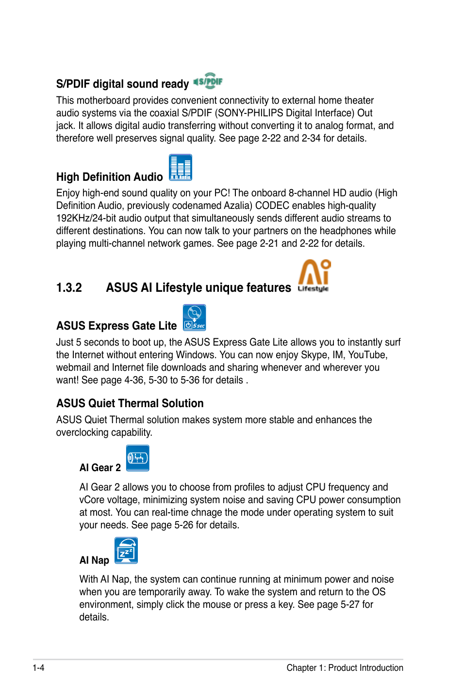 2 asus ai lifestyle unique features, Asus ai lifestyle unique features -4 | Asus M3N-H HDMI User Manual | Page 20 / 152