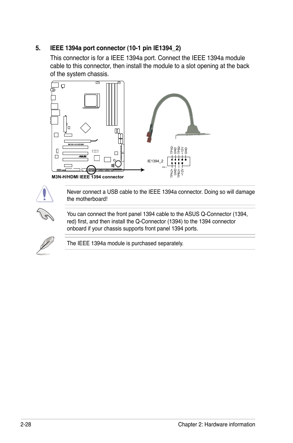 28 chapter 2: hardware information | Asus M3N-H HDMI User Manual | Page 52 / 152