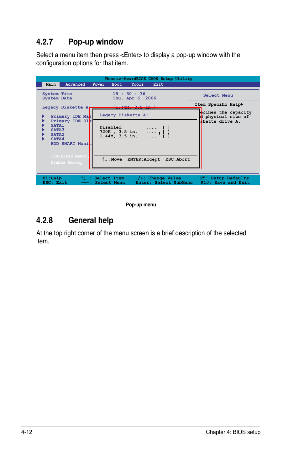 7 pop-up window, 8 general help, Pop-up window -12 | General help -12 | Asus M3N-H HDMI User Manual | Page 78 / 152