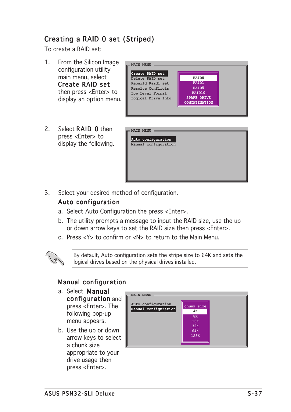 Creating a raid 0 set (striped) | Asus P5N32-SLI Deluxe User Manual | Page 157 / 178