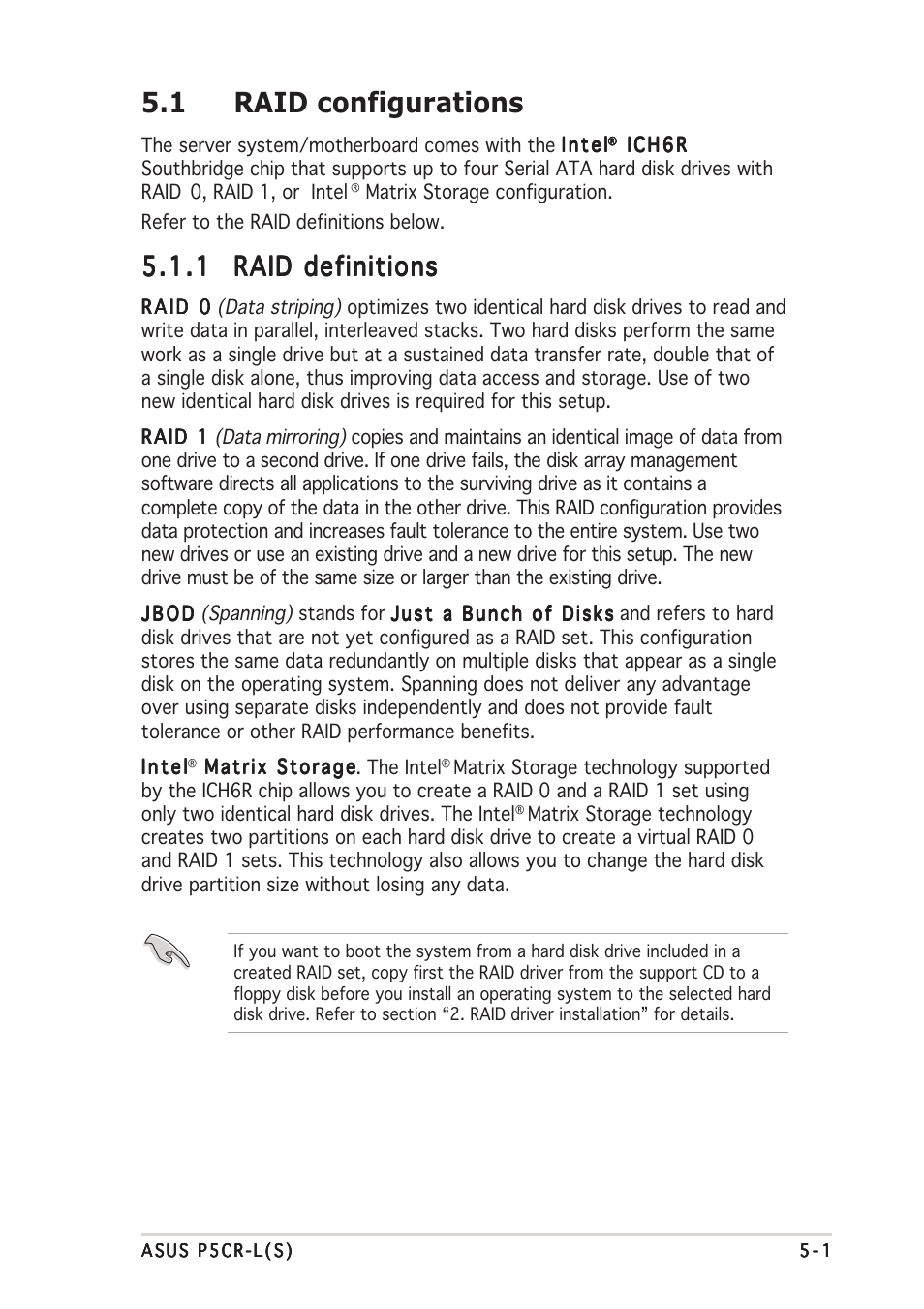 1 raid configurations | Asus P5CR-L(S) User Manual | Page 103 / 128