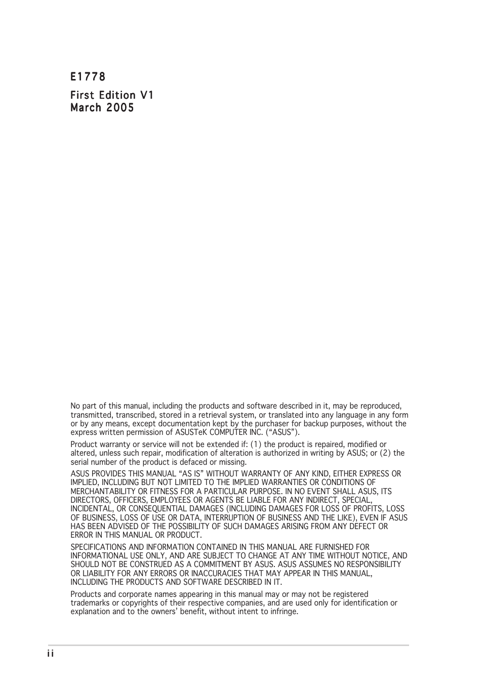 Asus P5CR-L(S) User Manual | Page 2 / 128