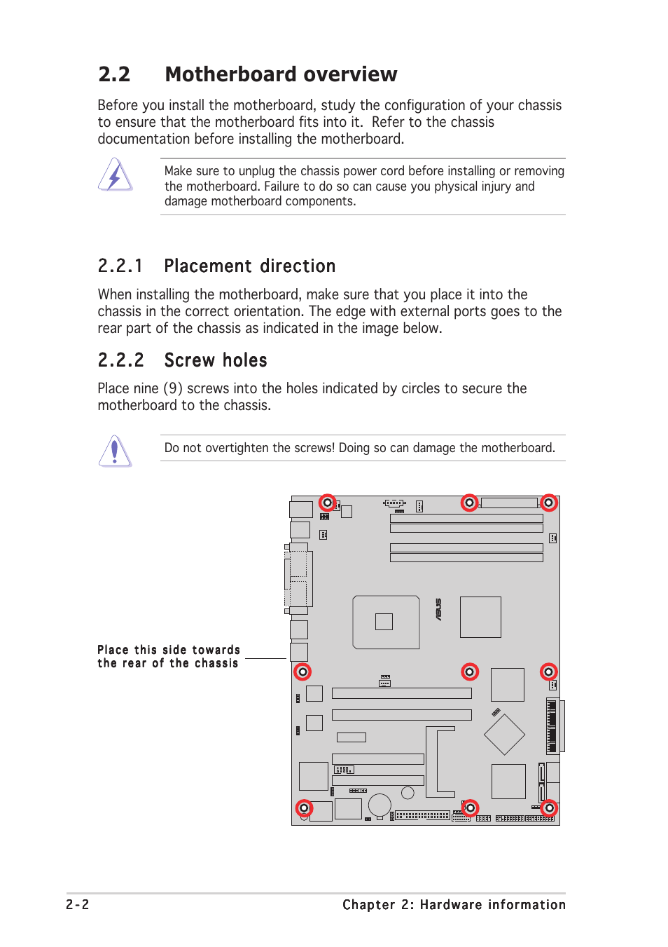 2 motherboard overview | Asus P5CR-L(S) User Manual | Page 22 / 128