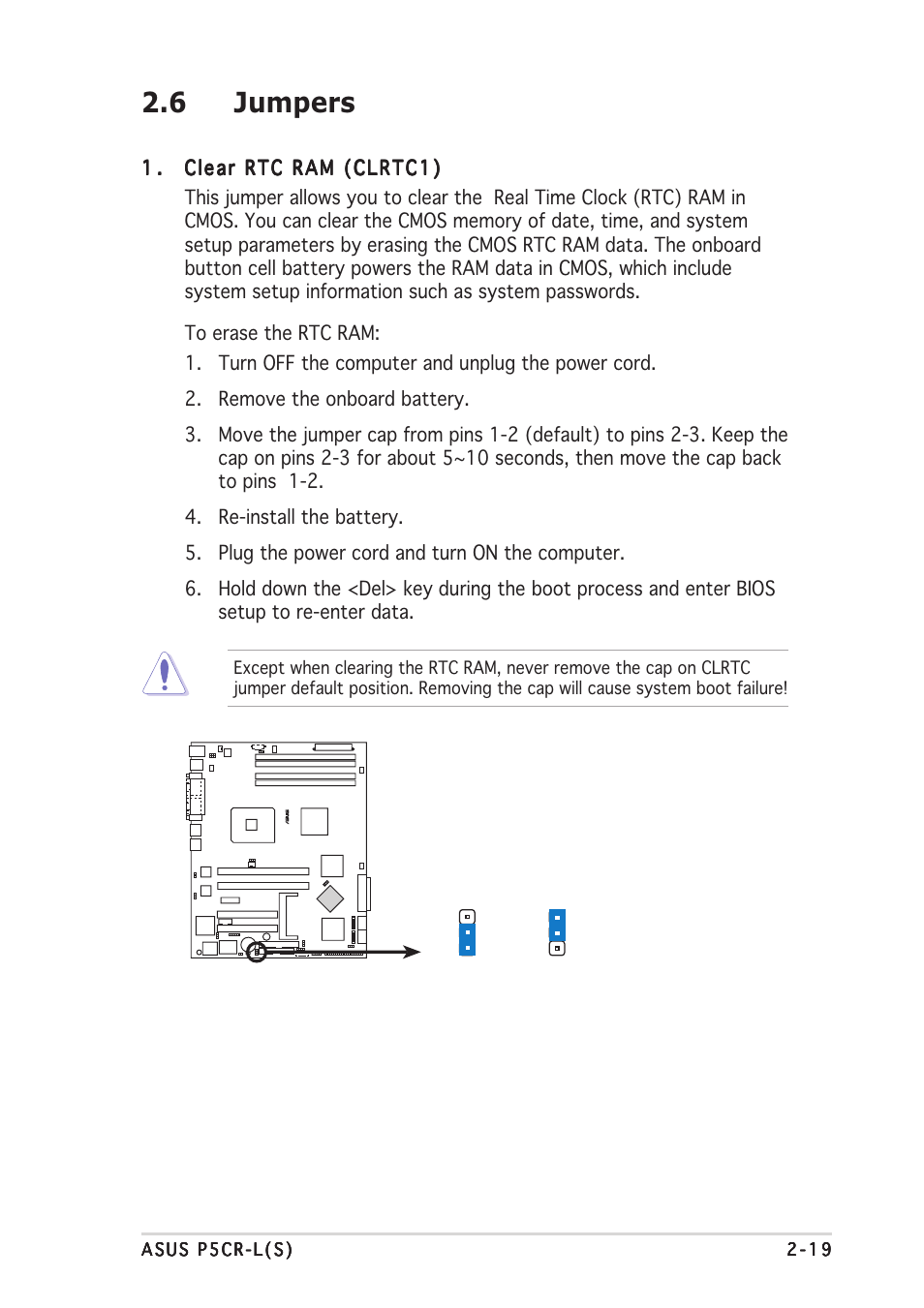 6 jumpers | Asus P5CR-L(S) User Manual | Page 39 / 128