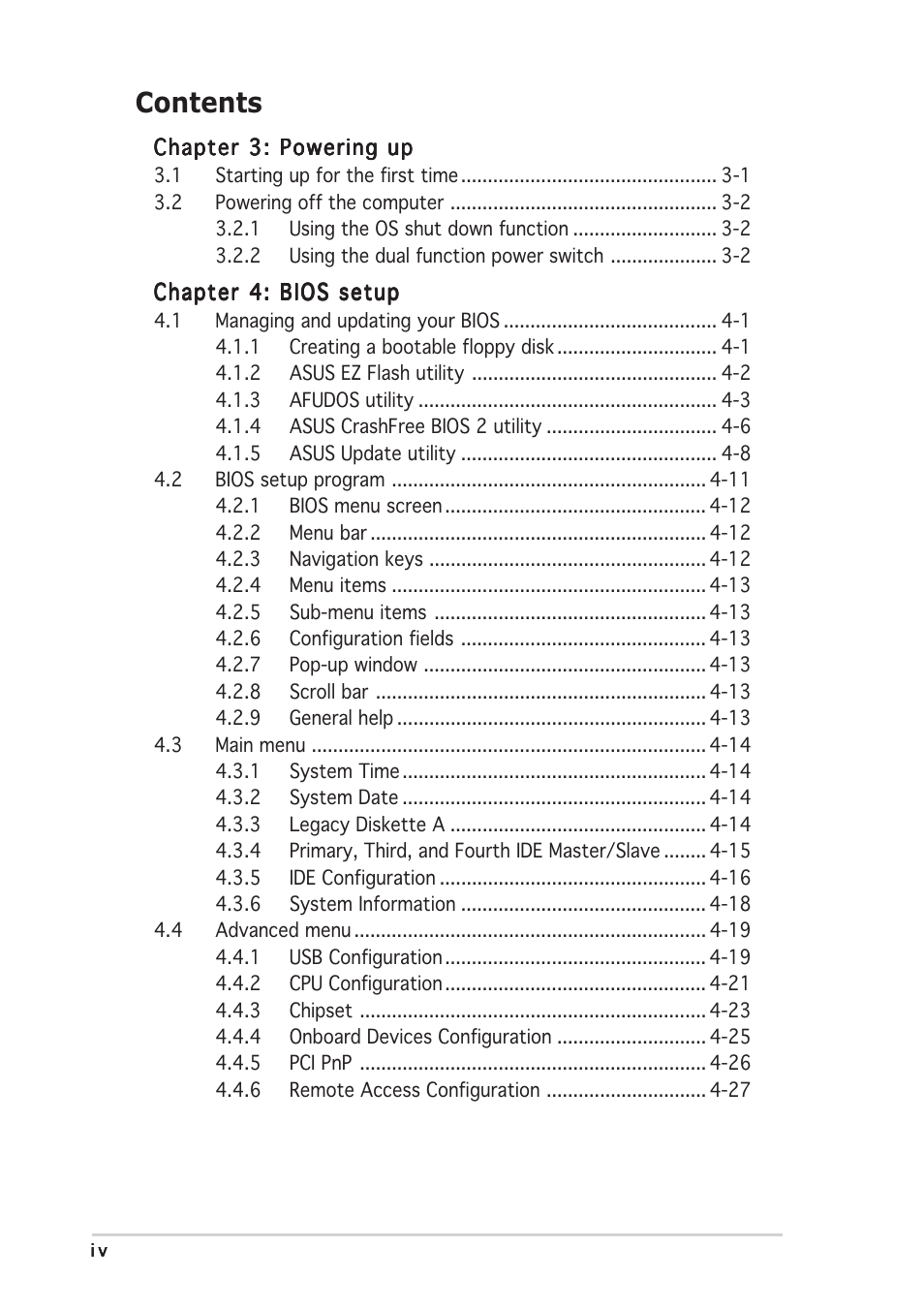 Asus P5CR-L(S) User Manual | Page 4 / 128