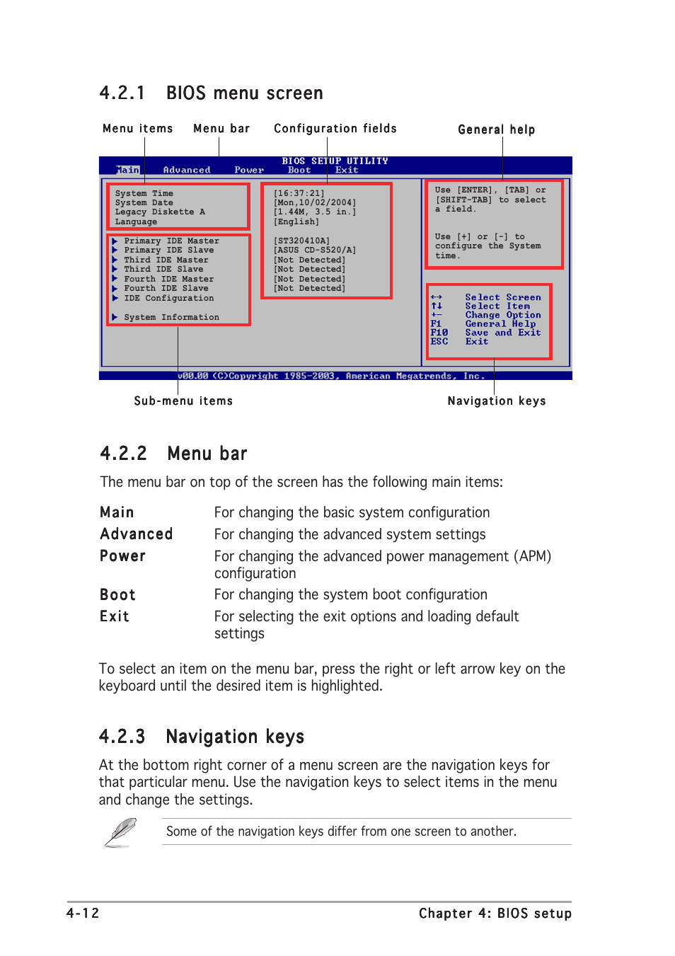 2 menu bar menu bar menu bar menu bar menu bar | Asus P5CR-L(S) User Manual | Page 74 / 128