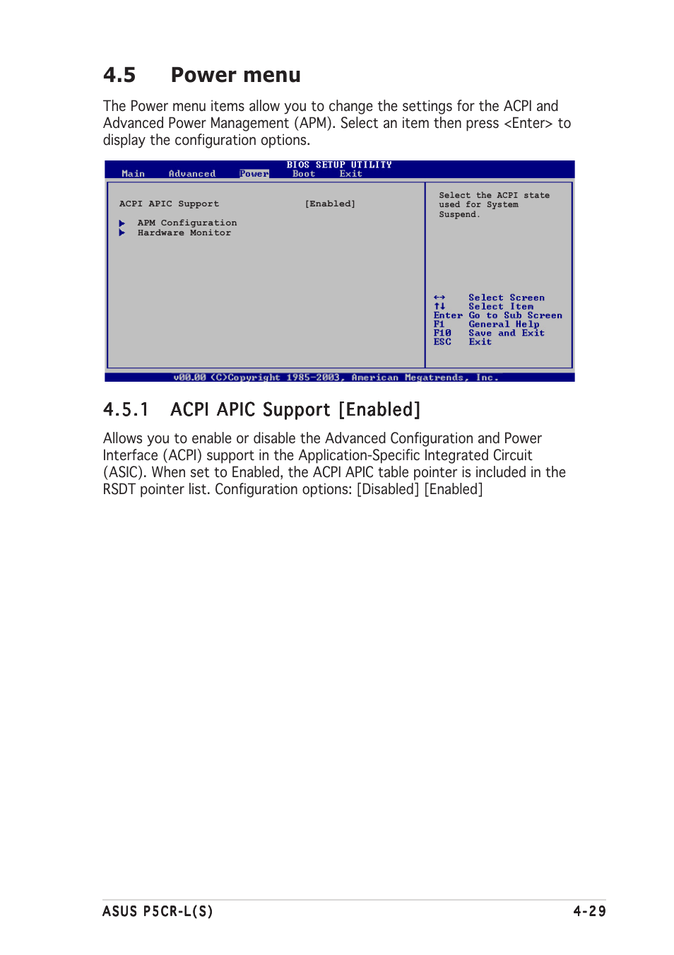 5 power menu | Asus P5CR-L(S) User Manual | Page 91 / 128