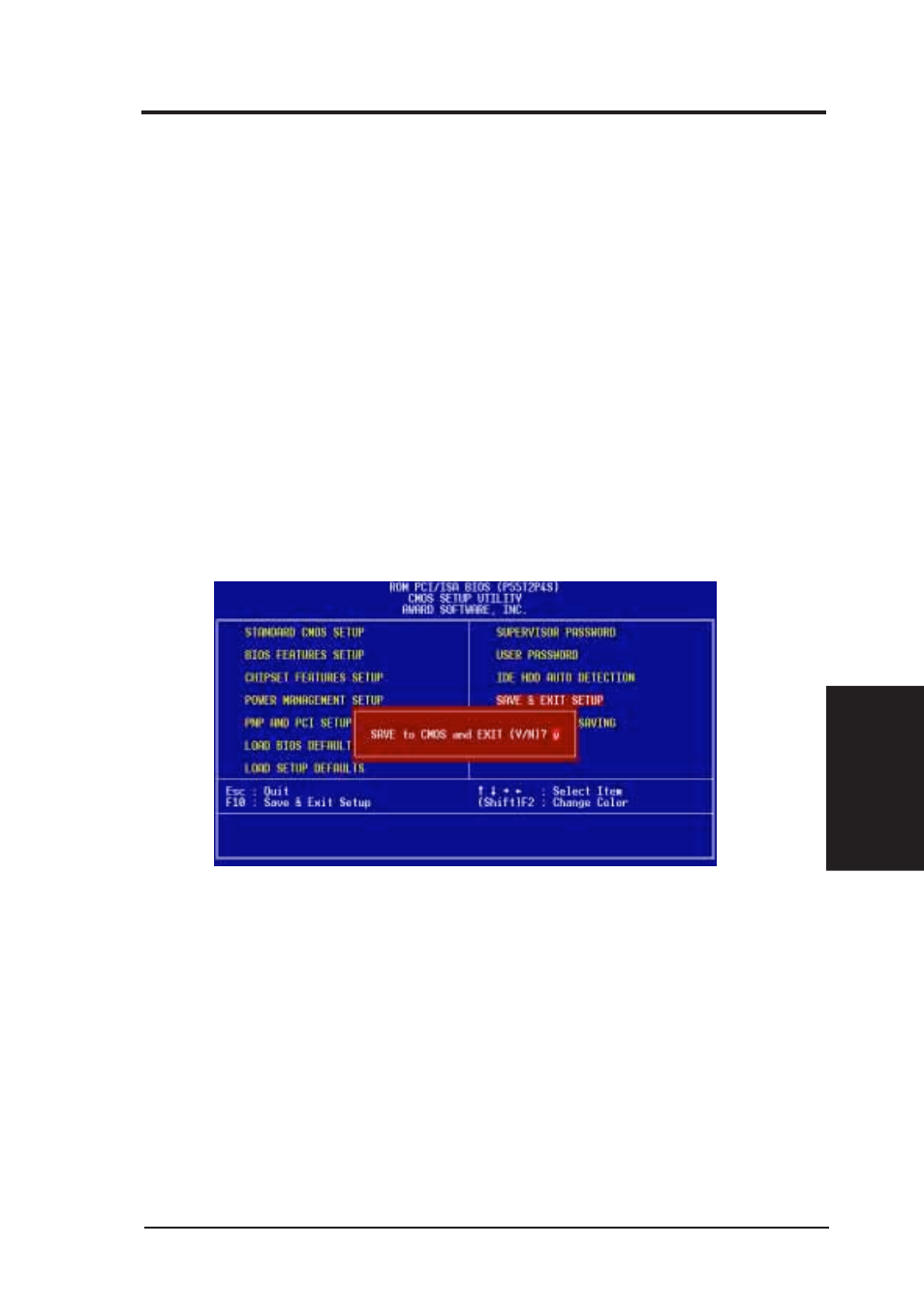 Iv. bios software, Save & exit setup, Exit without saving | Asus P/I-P55T2P4S User Manual | Page 53 / 70
