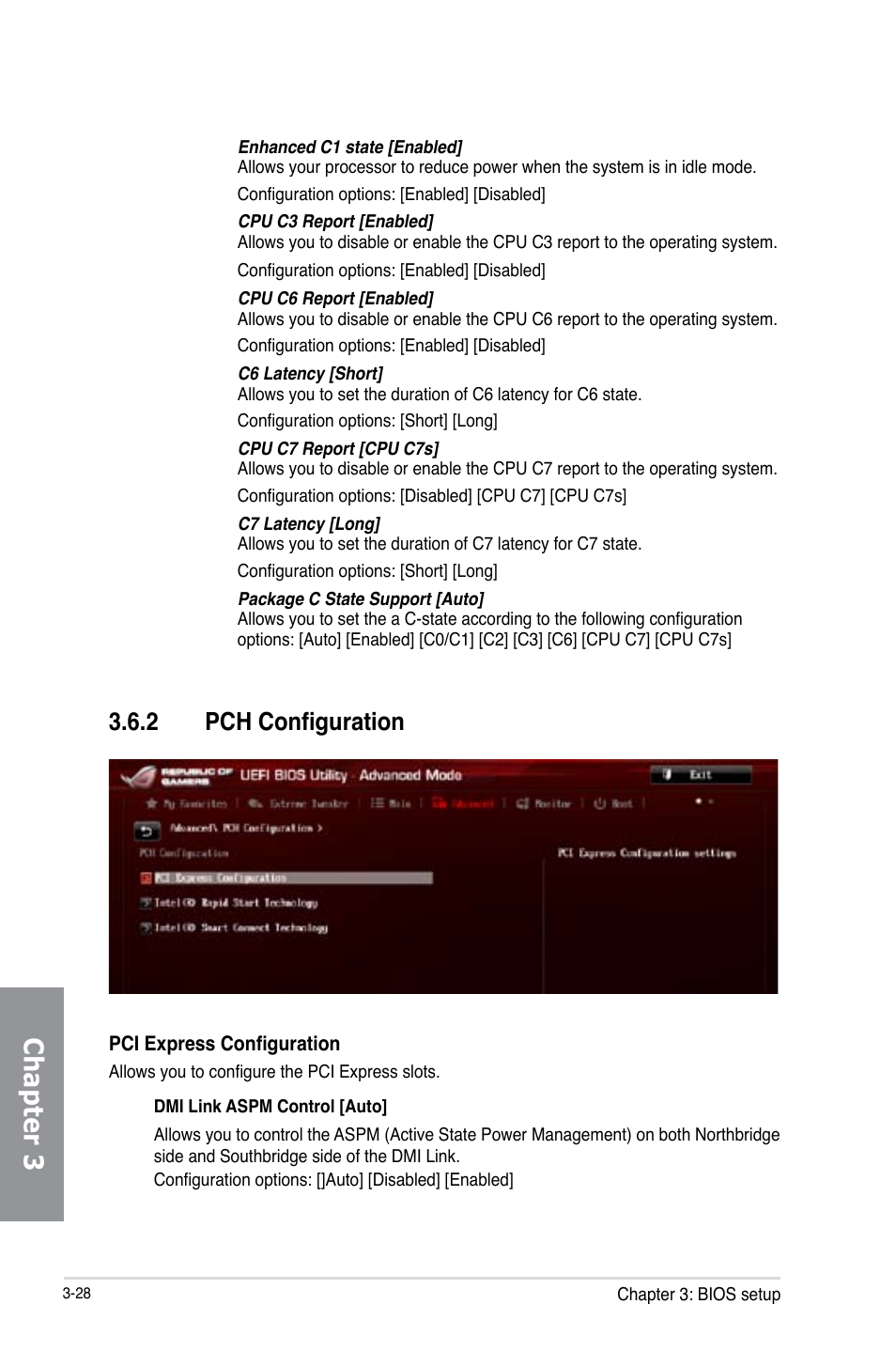 2 pch configuration, Pch configuration -28, Chapter 3 | Asus MAXIMUS VI HERO User Manual | Page 106 / 176