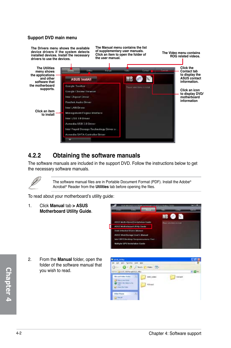 2 obtaining the software manuals, Obtaining the software manuals -2, Chapter 4 | Asus MAXIMUS VI HERO User Manual | Page 138 / 176