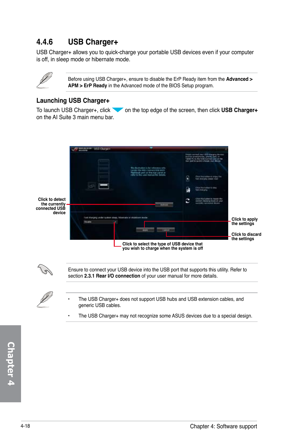 Chapter 4, 6 usb charger, Launching usb charger | Asus MAXIMUS VI HERO User Manual | Page 154 / 176