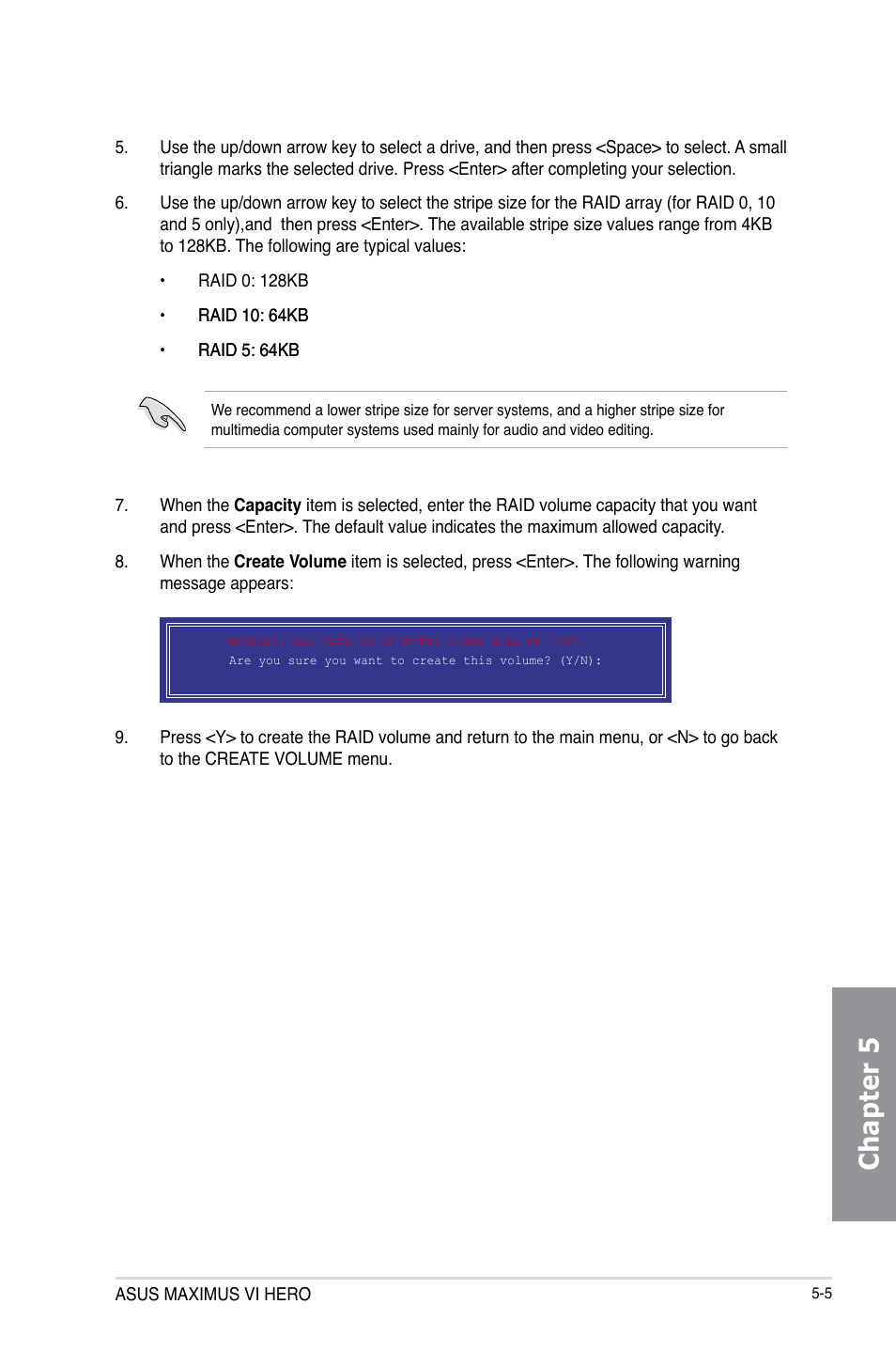 Chapter 5 | Asus MAXIMUS VI HERO User Manual | Page 165 / 176