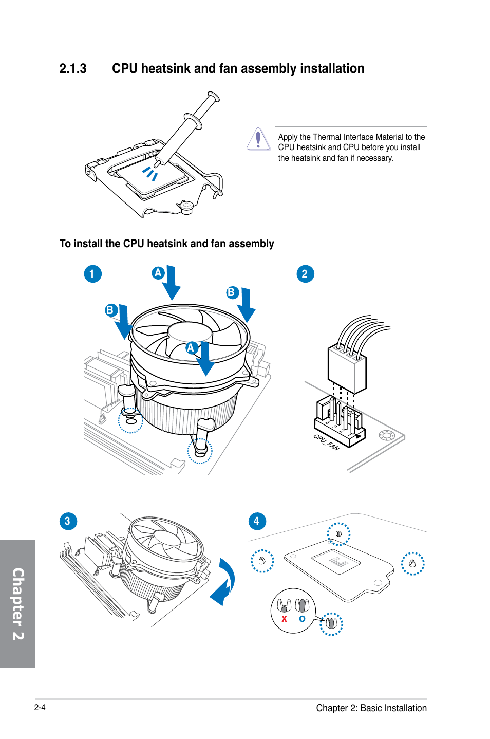 3 cpu heatsink and fan assembly installation, Cpu heatsink and fan assembly installation -4, Chapter 2 | Asus MAXIMUS VI HERO User Manual | Page 64 / 176