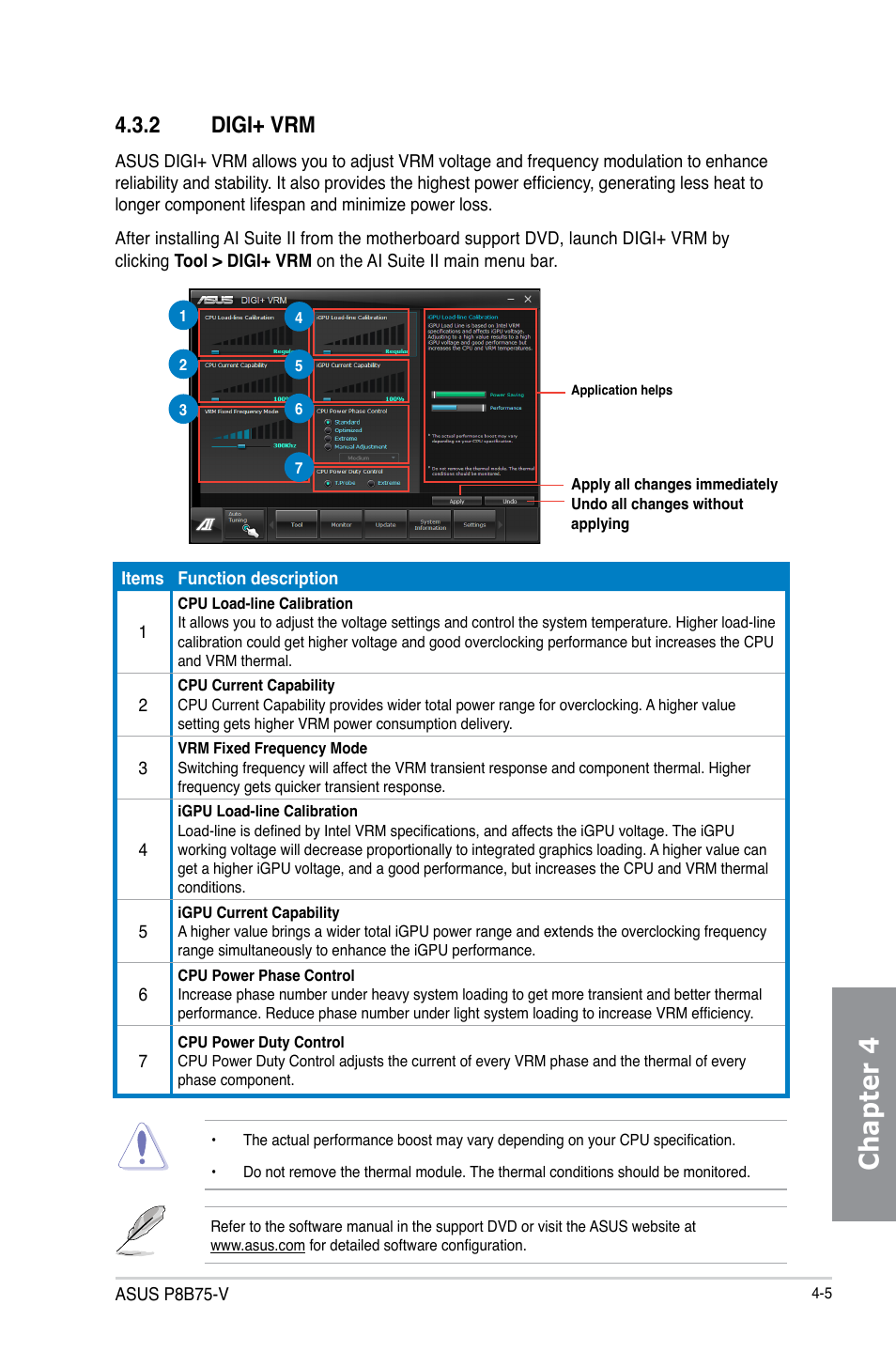 2 digi+ vrm, Digi+ vrm -5, Chapter 4 | Asus P8B75-V User Manual | Page 101 / 132