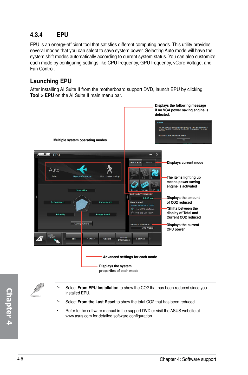 4 epu, Epu -8, Chapter 4 | Launching epu | Asus P8B75-V User Manual | Page 104 / 132