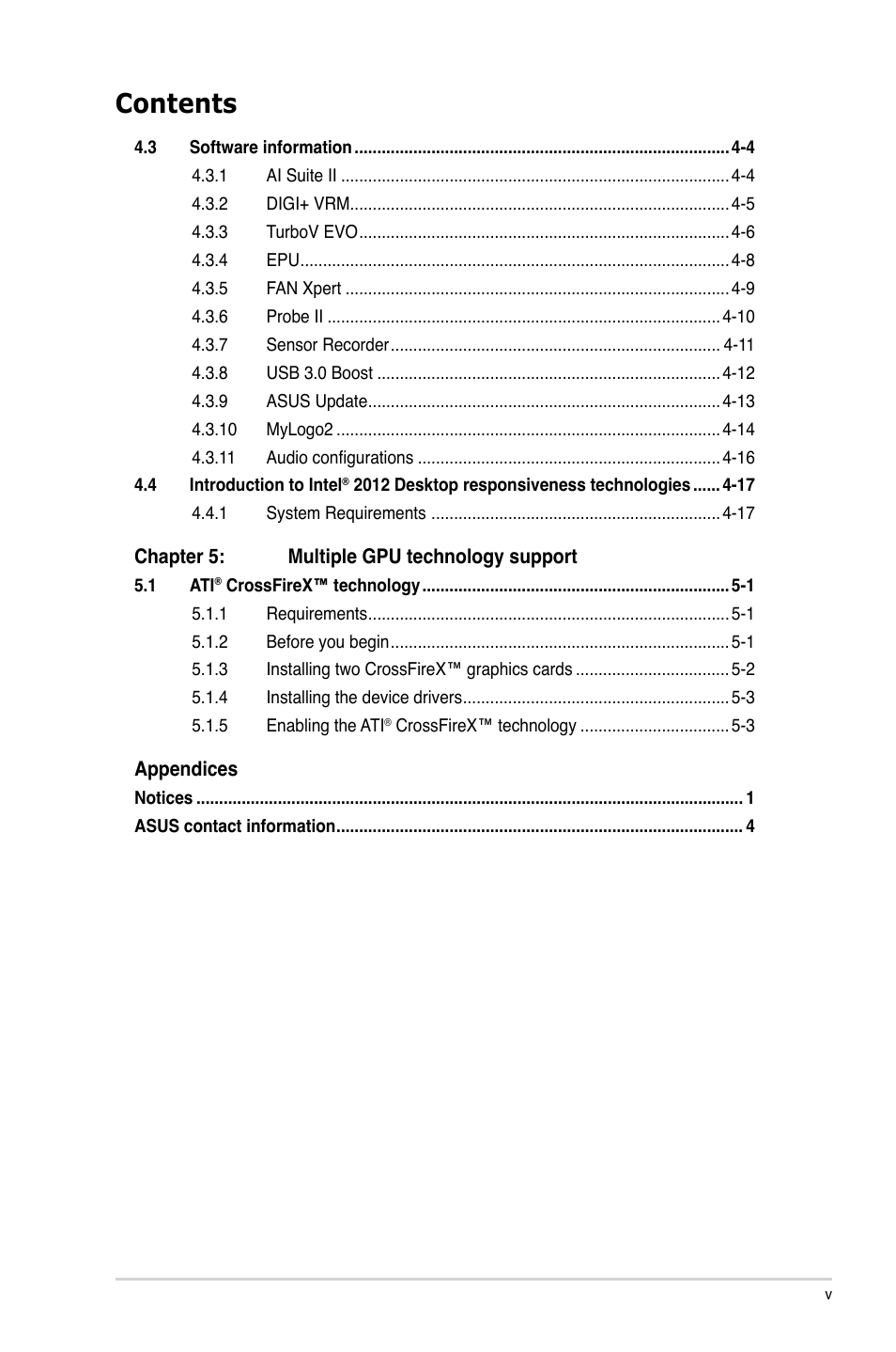 Asus P8B75-V User Manual | Page 5 / 132