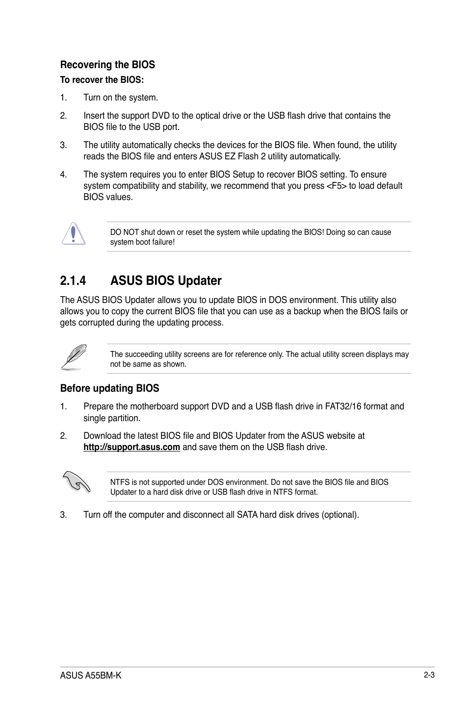 4 asus bios updater | Asus A55BM-K User Manual | Page 33 / 49