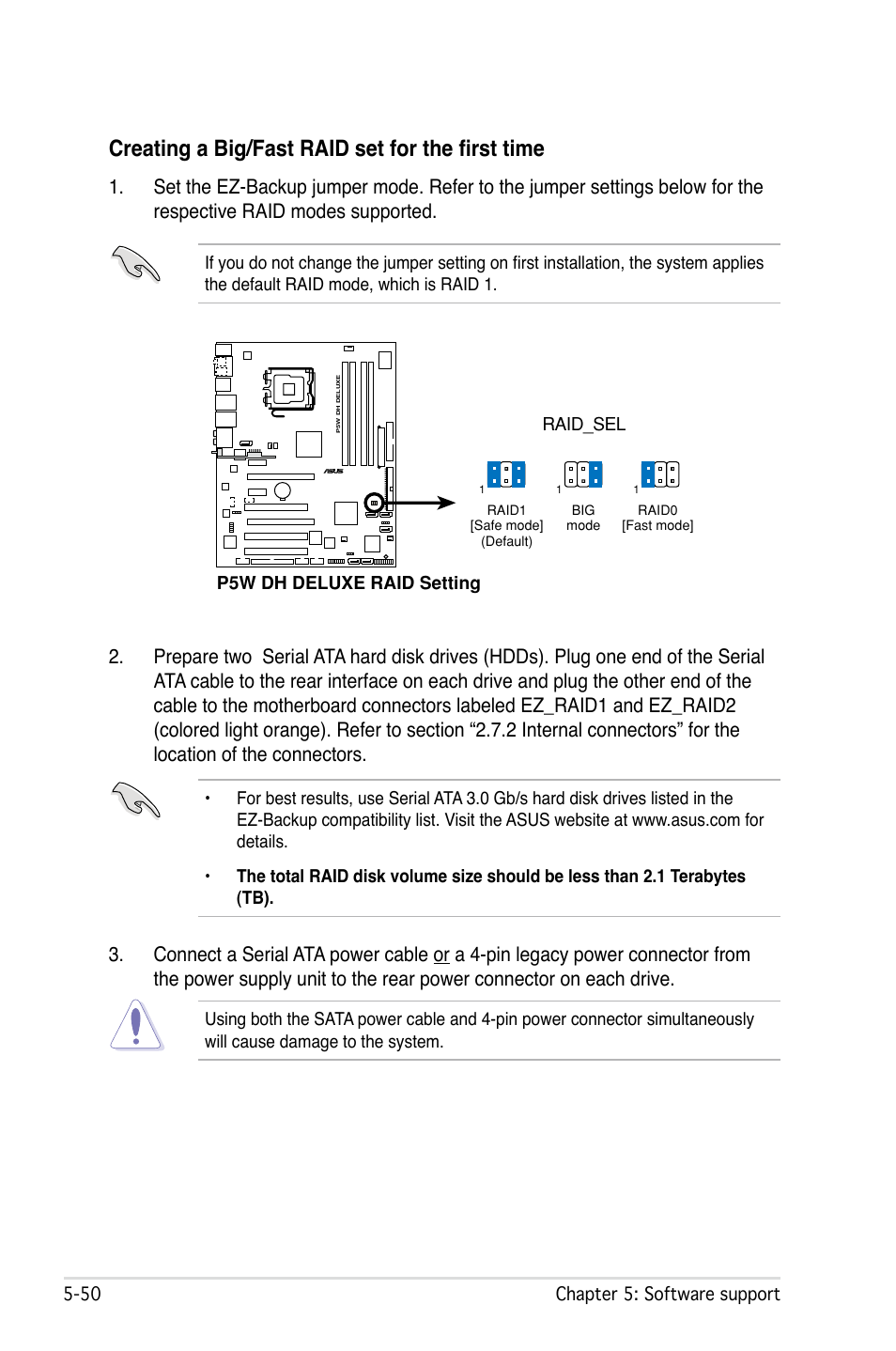 Creating a big/fast raid set for the first time | Asus P5W User Manual | Page 174 / 210