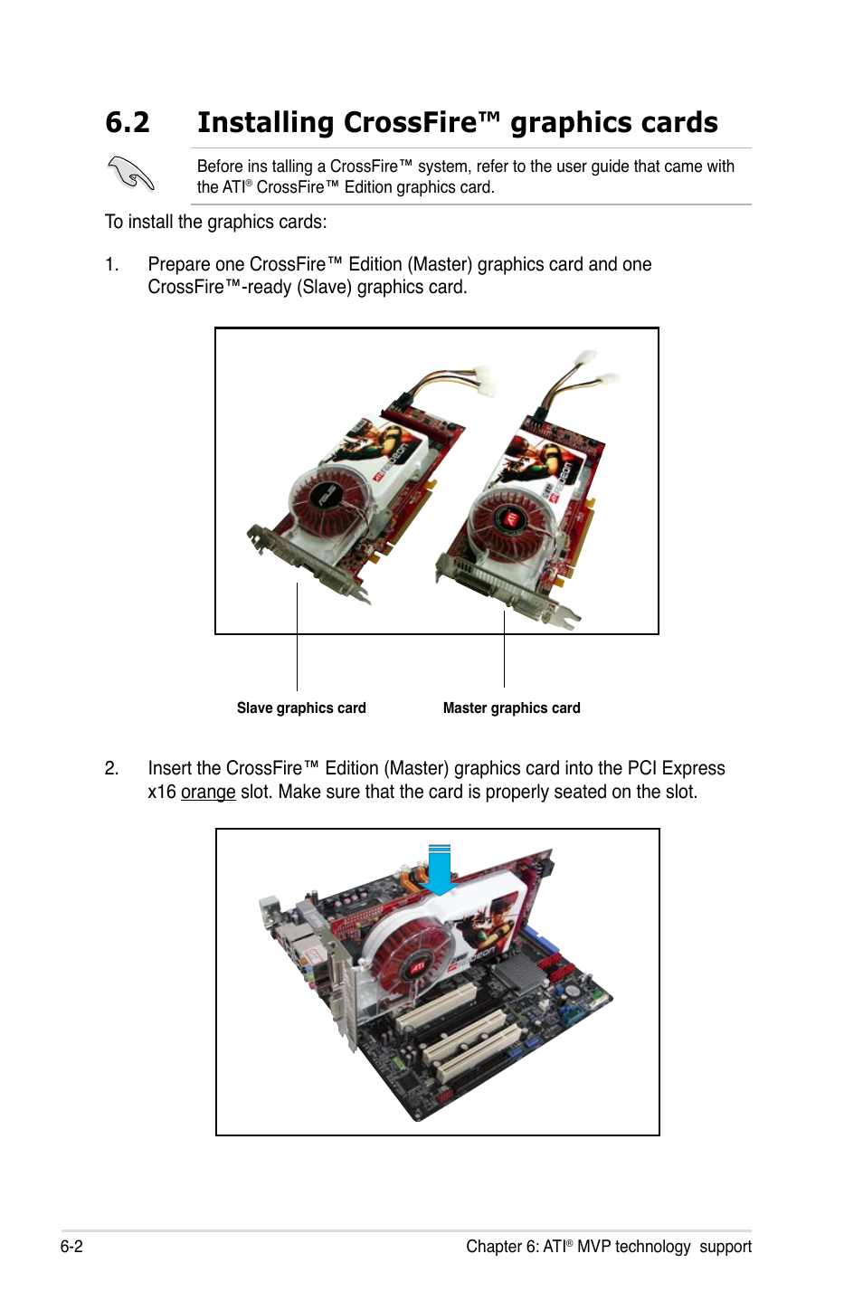 2 installing crossfire™ graphics cards | Asus P5W User Manual | Page 194 / 210