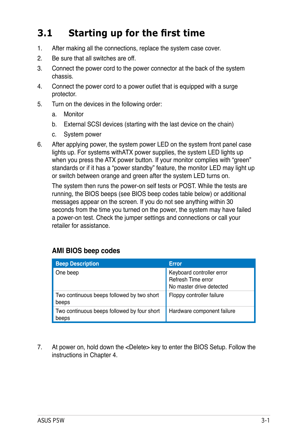 1 starting up for the first time | Asus P5W User Manual | Page 73 / 210