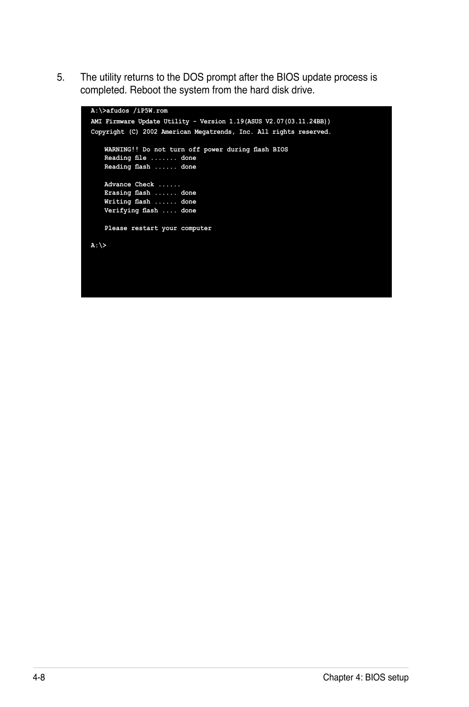 8 chapter 4: bios setup | Asus P5W User Manual | Page 84 / 210