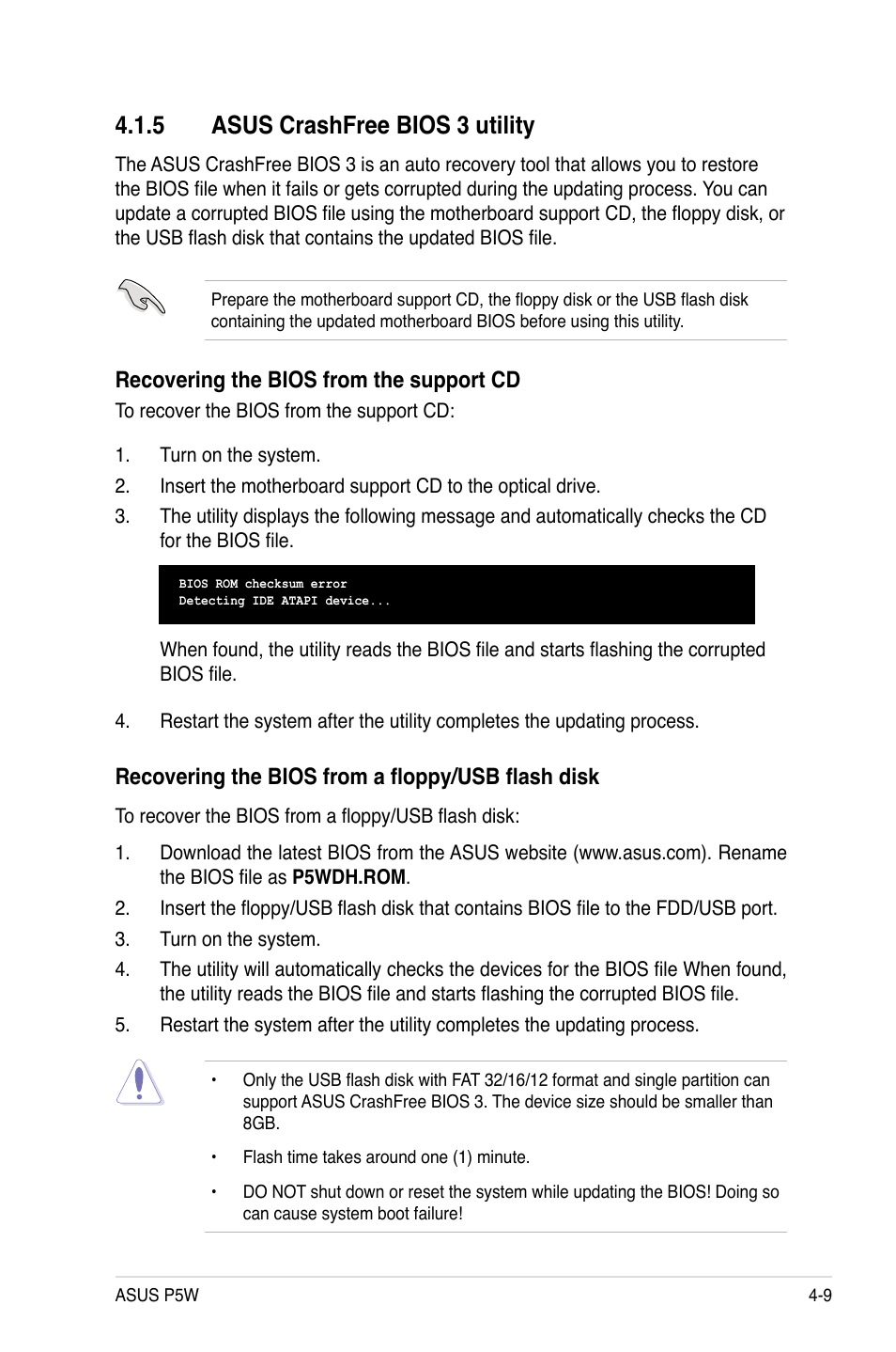 5 asus crashfree bios 3 utility | Asus P5W User Manual | Page 85 / 210