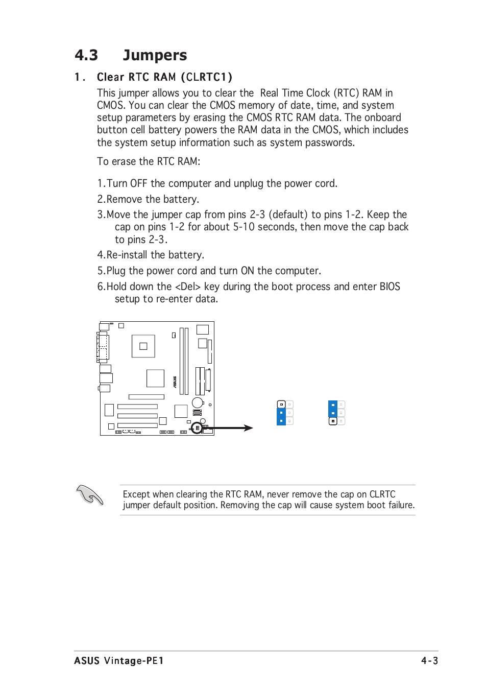 3 jumpers | Asus Vintage PE1 User Manual | Page 39 / 84