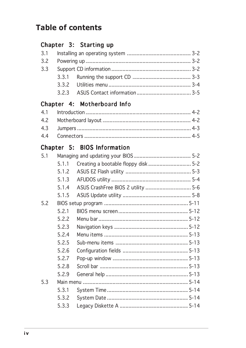 Asus Vintage PE1 User Manual | Page 4 / 84