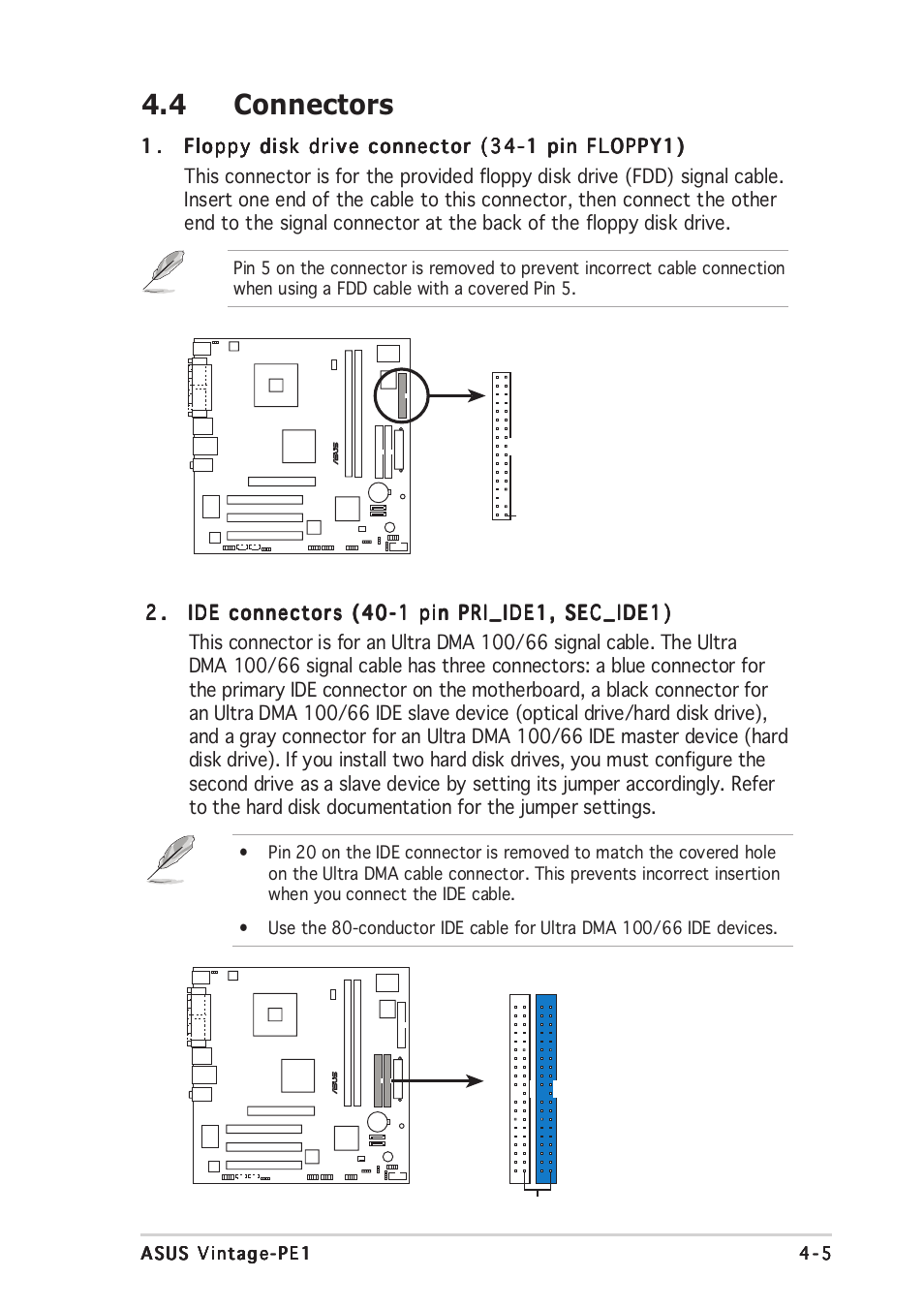 4 connectors | Asus Vintage PE1 User Manual | Page 41 / 84