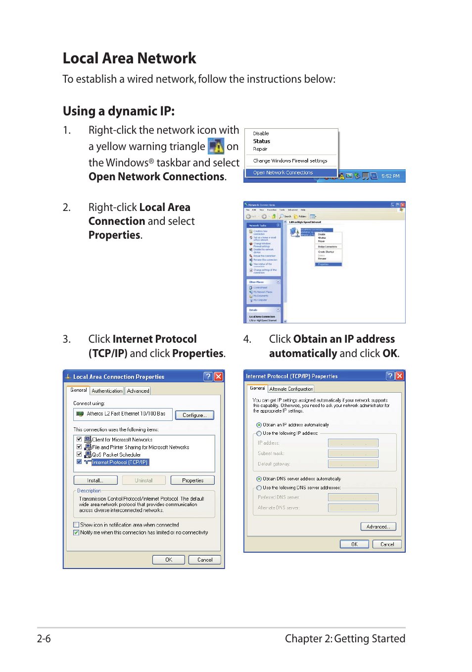 Local area network, Local area network -6 | Asus Eee PC 1101HA User Manual | Page 26 / 58