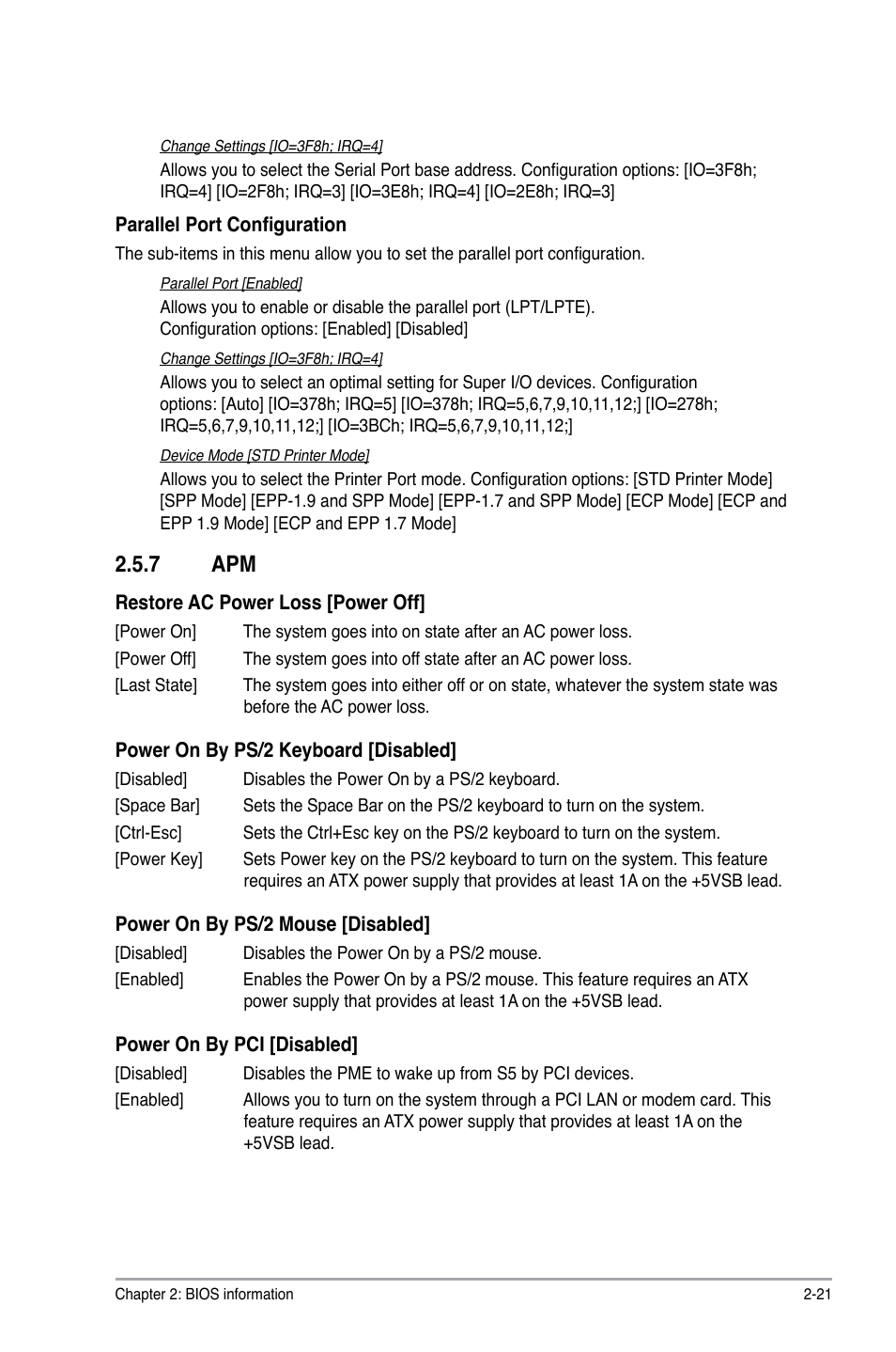 7 apm, Apm -21 | Asus P8H61/USB3 R2.0 User Manual | Page 59 / 70