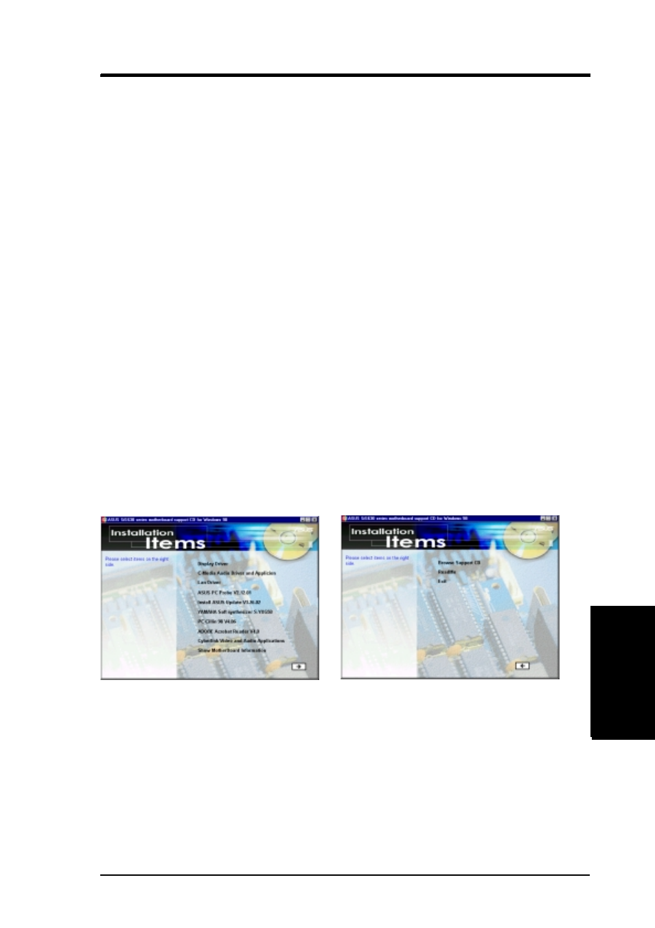 Software setup, 1 install operating system, 2 start windows | 3 cusi-m motherboard support cd, 1 installation menu | Asus CUSI-M User Manual | Page 75 / 120