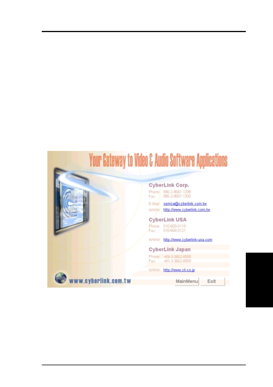 Software setup, 12 cyberlink video and audio applications, 1 system requirements | 2 cyberlink contact information | Asus CUSI-M User Manual | Page 85 / 120