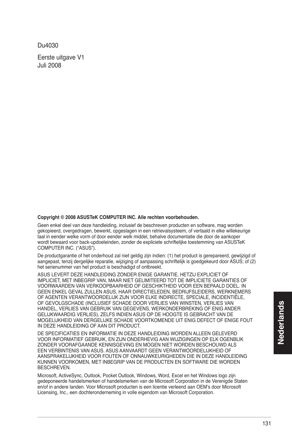 Nederlands | Asus BS5000 User Manual | Page 132 / 162