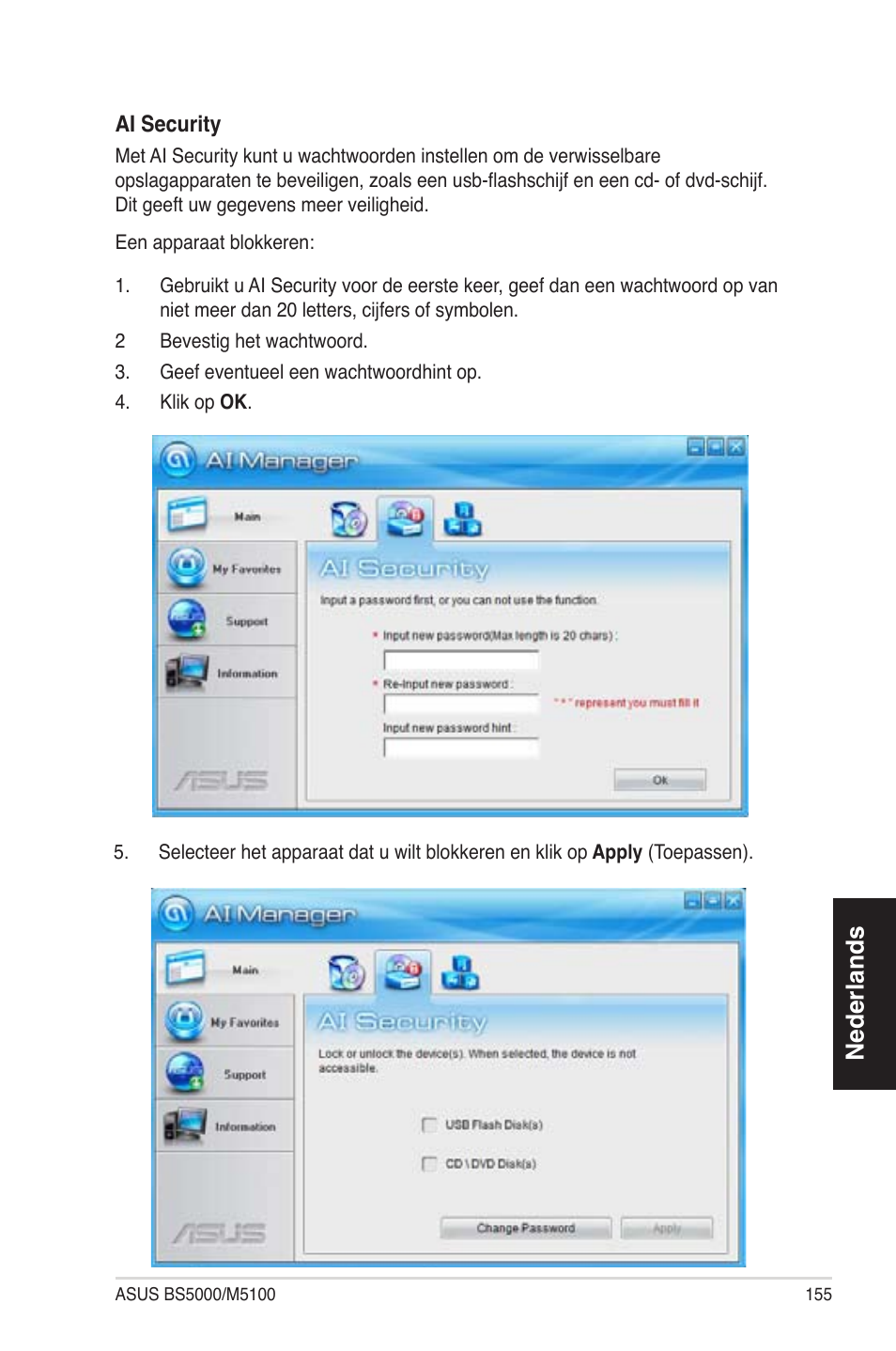 Nederlands | Asus BS5000 User Manual | Page 156 / 162