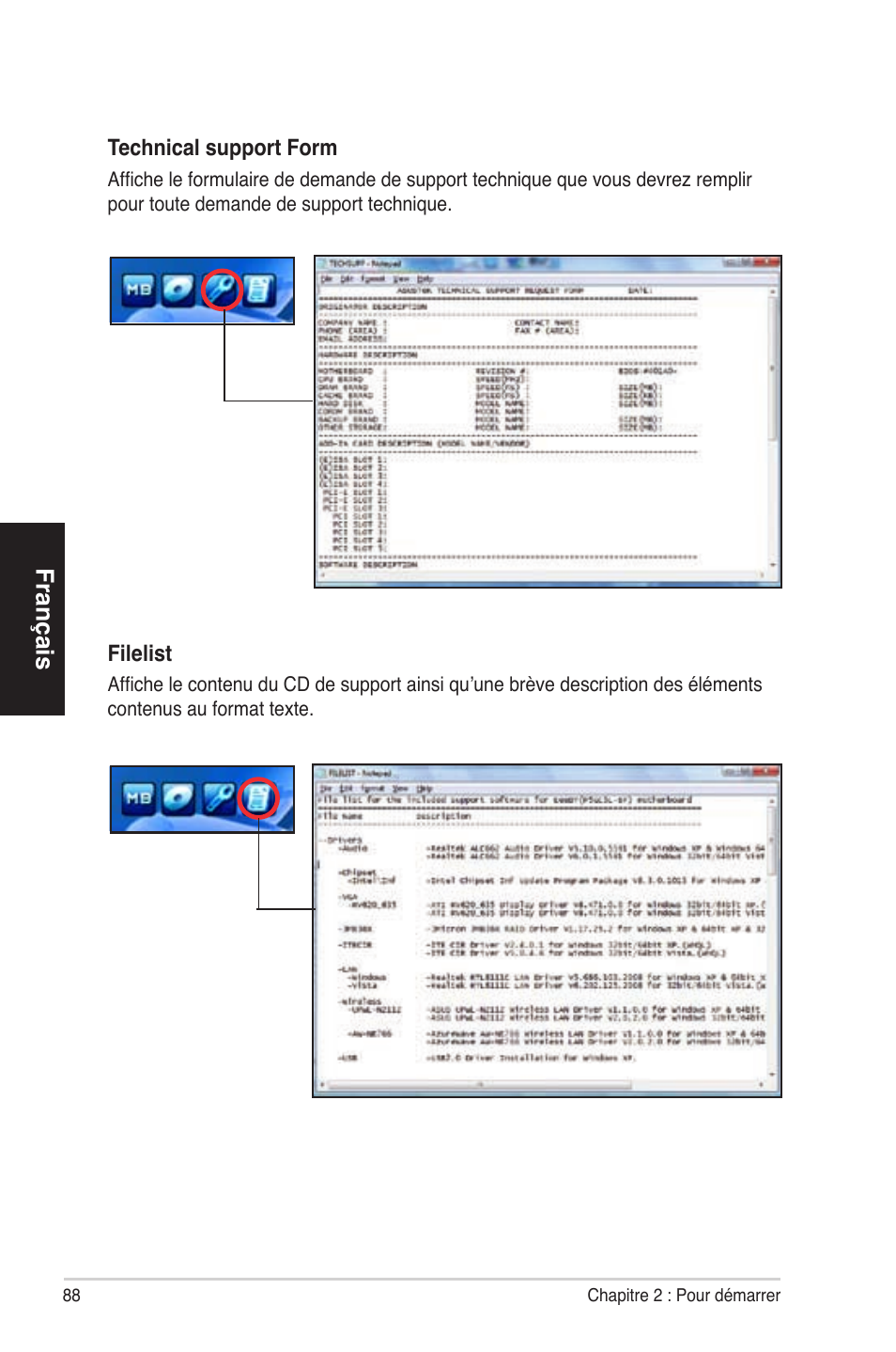 Français | Asus BS5000 User Manual | Page 89 / 162