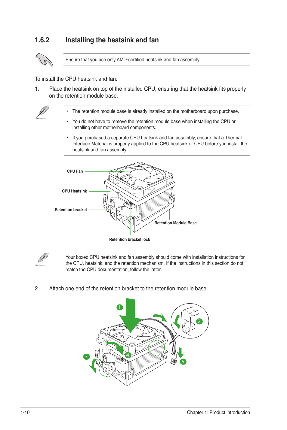 2 installing the heatsink and fan, Installing the heatsink and fan -10 | Asus M5A78L-M LX V2 User Manual | Page 20 / 64